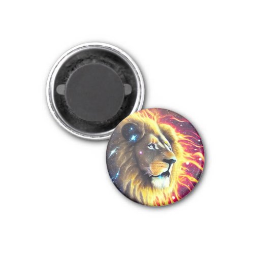 Space Fire Lion Magnet