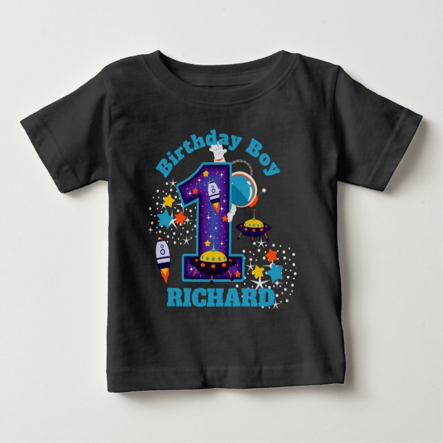 Space First birthday Galaxy  Baby T-Shirt (Front)