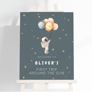 Space First Birthday Welcome Sign
