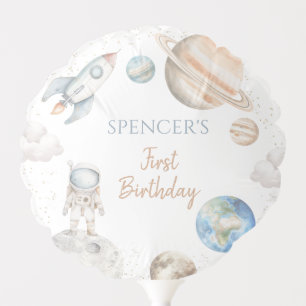 Space First Trip Around Sun Boy 1st Birthday Decor Balloon