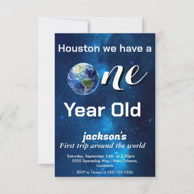 Space first trip around the sun Astronaut planets Invitation (Front)