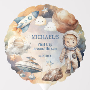 Space First Trip Around The Sun Birthday Balloon