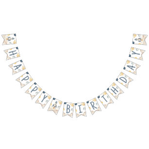 Space First Trip Around The Sun Birthday Party Bunting Flags