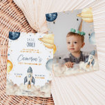 Space First Trip Around The Sun Birthday Party Invitation<br><div class="desc">Celebrate your birthday boy with this galaxy outer space themed birthday invitation. All of the text is fully editable and can be customized to suit any birthday or event. For more advanced customization of this design,  simply select the "Customize It" button above.</div>