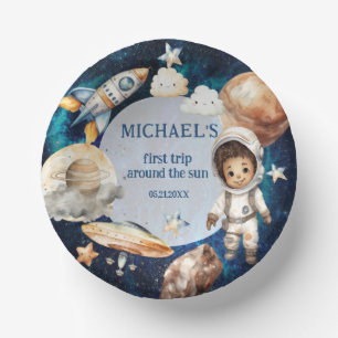 Space First Trip Around The Sun Birthday Party  Paper Bowls