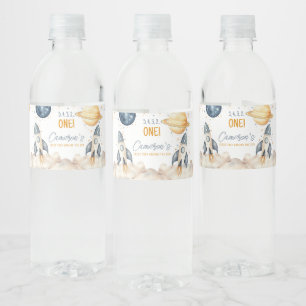 Space First Trip Around The Sun Birthday Party Water Bottle Label
