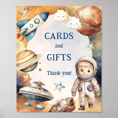 Space First Trip Around The Sun Cards and Gifts Poster