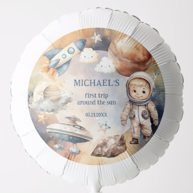 Space First Trip Around The Sun Helium Balloon (Front)