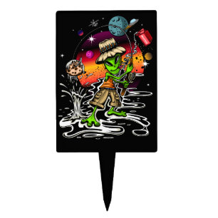 Space Fisherman Cake Topper