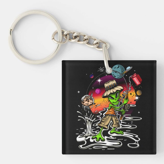 Space Fisherman Keychain (Front)