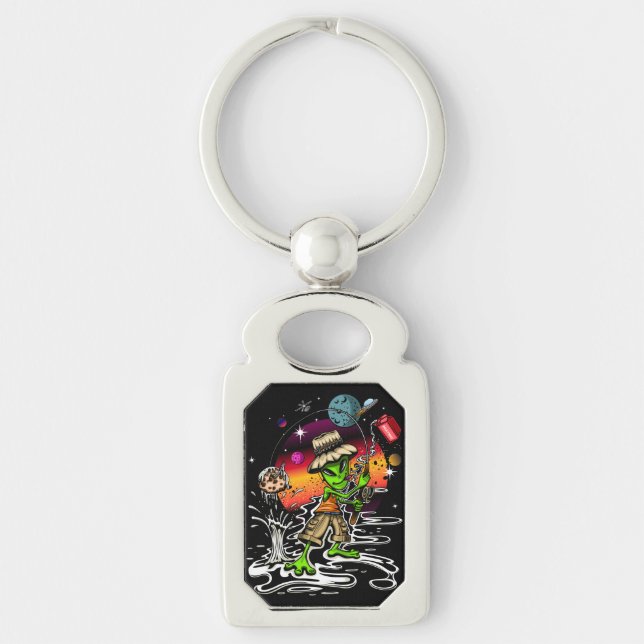 Space Fisherman Keychain (Front)