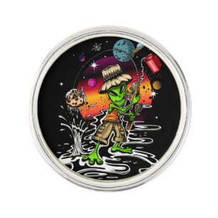 Space Fisherman Lapel Pin
