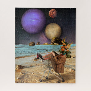 Space & Flowers at the Beach Jigsaw Puzzle