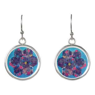 Space flowers earrings