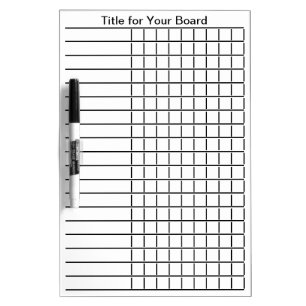 Space for Names, Grid Dry Erase Boards