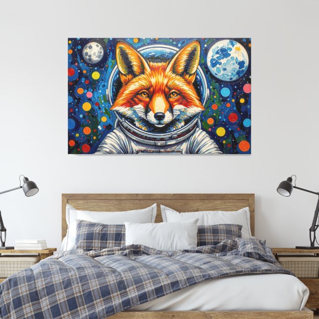 SPACE FOXES 5 CANVAS PRINT (Insitu(Bedroom))