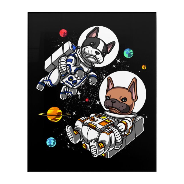 Space French Bulldog Astronaut Dog Acrylic Print (Front)