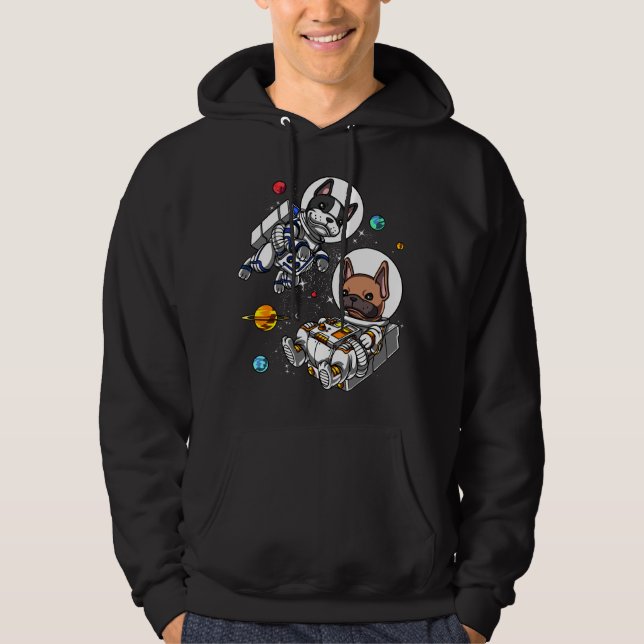 Space French Bulldog Astronaut Dog Hoodie (Front)