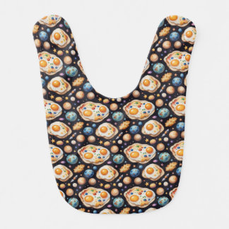 Space fried eggs baby bib