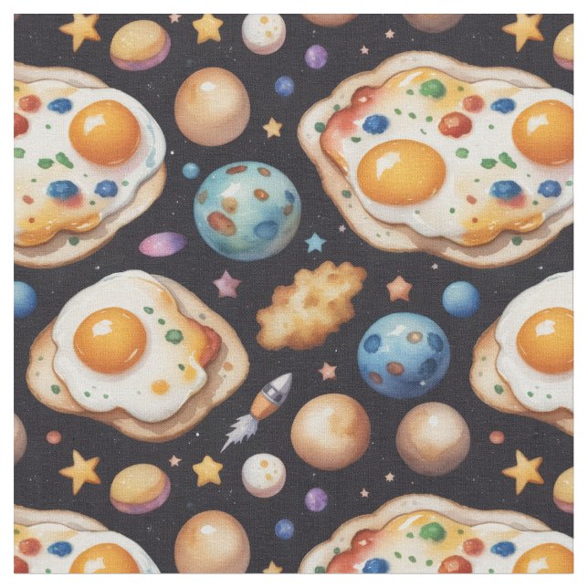 Space fried eggs fabric (Close Up)