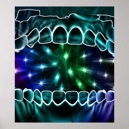 Space From Open Mouth Dentist Orthodontist Poster