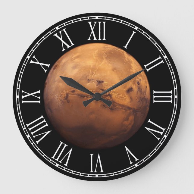 Space Full Color of the Planet Mars Large Clock (Front)