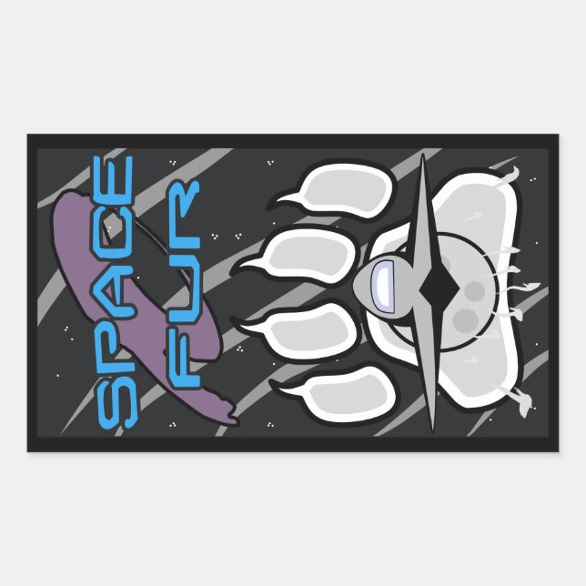 Space fur rectangular sticker (Front)