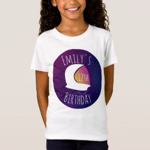 Space Galaxy Astronaut Purple Ombre Birthday Party T-Shirt