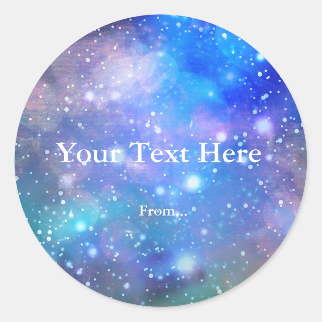 Space Galaxy Birthday Party Favor Sticker Labels (Front)