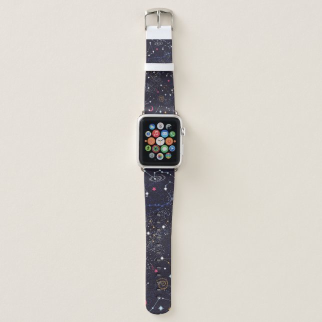 Space Galaxy constellation seamless pattern Apple Watch Band (Front)