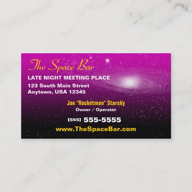Space / Galaxy Image Business Card (Front)
