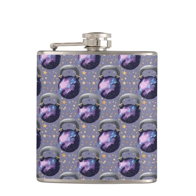 Space Galaxy Kettlebell Flask (Front)