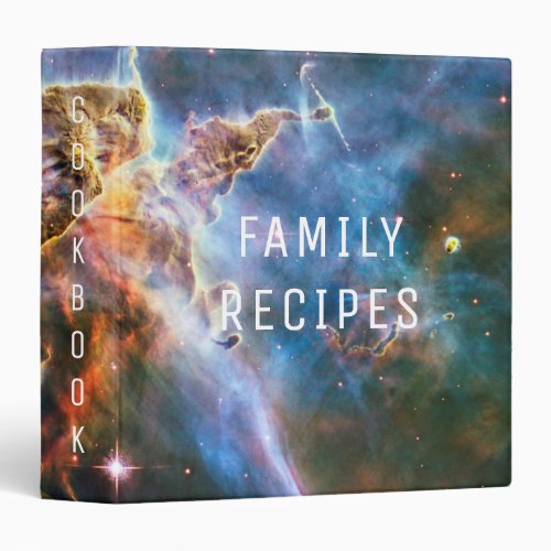 Space galaxy nebula Universe stars Cookbook 3 Ring Binder