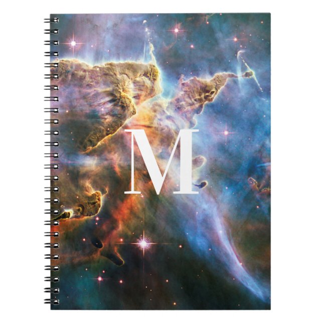 Space galaxy nebula. Universe stars. Monogram Notebook (Front)