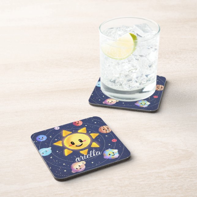 Space Galaxy Planets Beverage Coaster (Right Side)