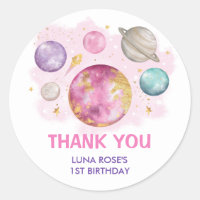 Space Galaxy Planets Moon Stars Baby Girl Birthday