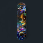 Space Galaxy Planets Nebula Skateboard<br><div class="desc">A spectacular scene of a space galaxy with colorful swirling nebulas, stars and planets on a black background. A stunning print for those that like outer space and for those astronomy enthusiast.</div>