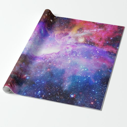 Space Galaxy Purple Wrapping Paper