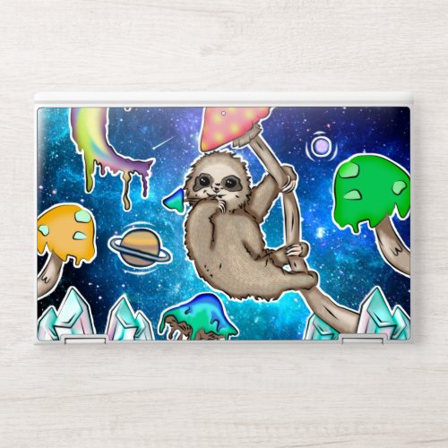 Space Galaxy Sloth Cosmic Mushrooms Weird Crystal HP Laptop Skin