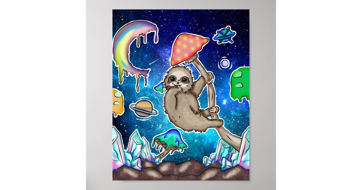 astronaut sloth poster