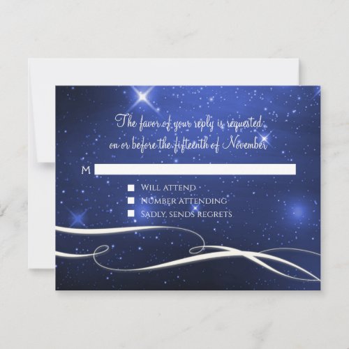 Space Galaxy Stars Infinity Symbol Script Wedding RSVP Card