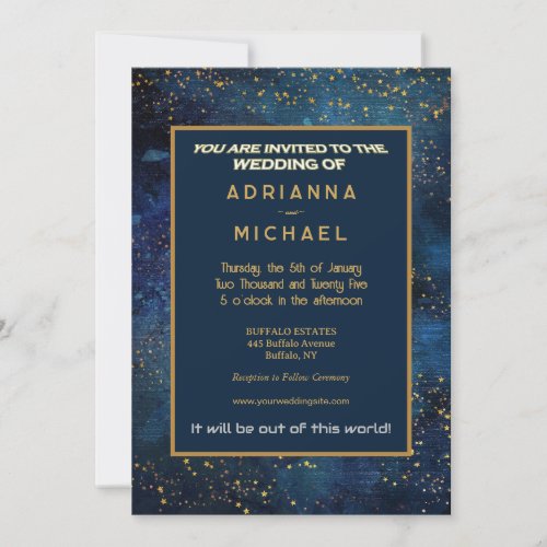 Space Galaxy Stars Wedding Invitation