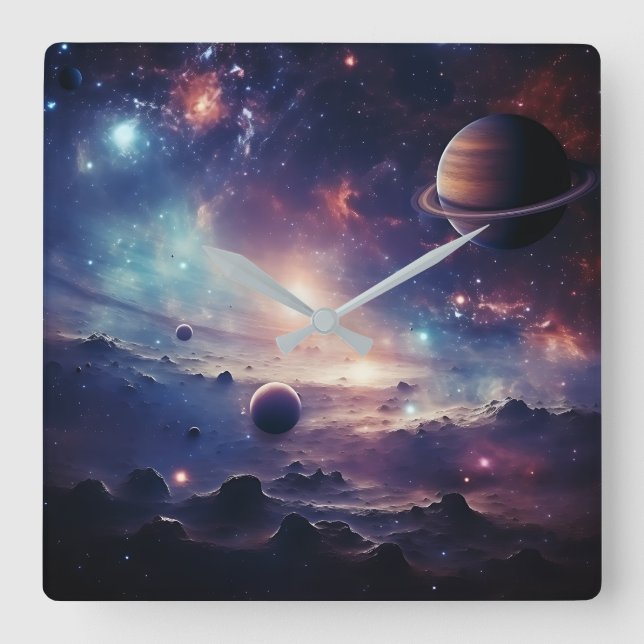 Space Galaxy Symphony Wall Clock (Front)
