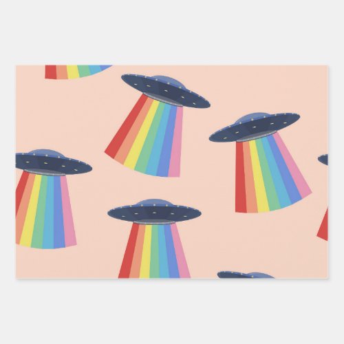 Space Galaxy Universe UFO Gift Pattern Wrapping Paper Sheets