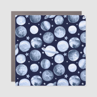 Space Galaxy: Watercolor Planetary Illustration Car Magnet