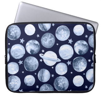 Space Galaxy: Watercolor Planetary Illustration Laptop Sleeve