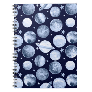 Space Galaxy: Watercolor Planetary Illustration Notebook