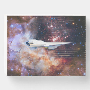 Space/galaxy wooden box sign
