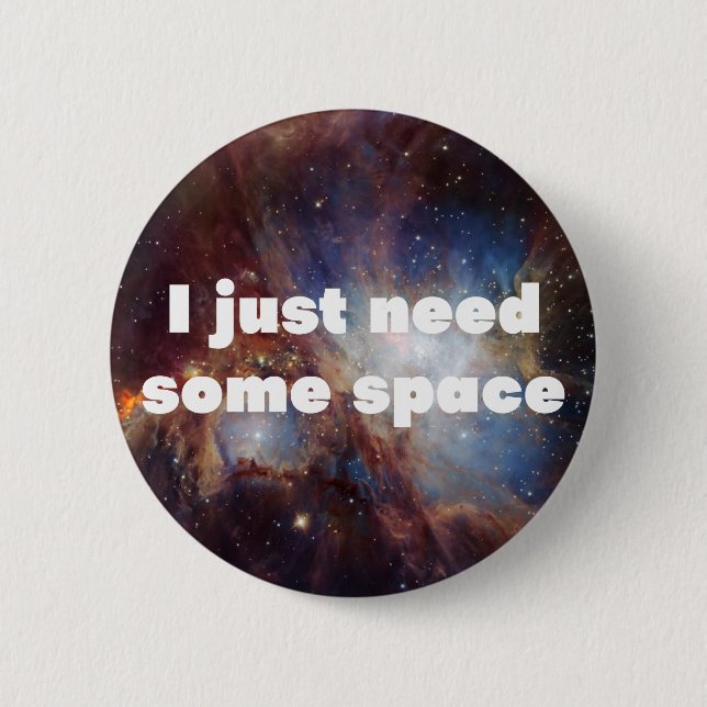 Space Geek Funny Button (Front)
