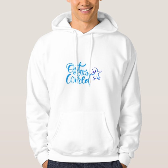 Space Ghost Vibes – Cute Halloween Design Hoodie (Front)